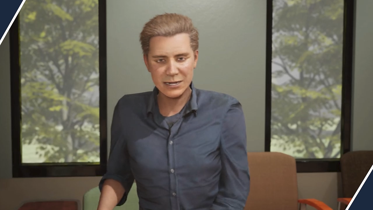 Screenshot of the Boundary Settings training application displaying professional boundary scenarios in healthcare with interactive decision-making elements